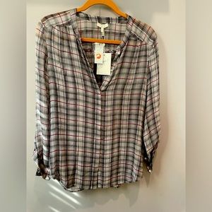 New with tags sheer button down blouse
